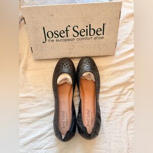 Josef Seibel Black Perforated Women's Flats